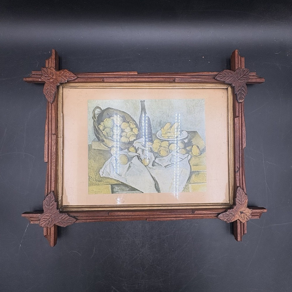 The Basket of Apples by Paul Cézanne Art Work in Wooden Picture Frame